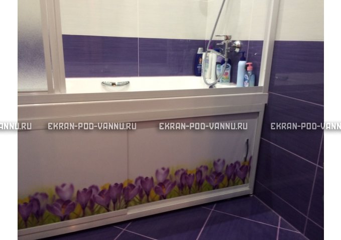 Экран на роликах EUROPLEX  Ирисы – купить по цене 12400 руб. в интернет-магазине в городе Иваново картинка 3