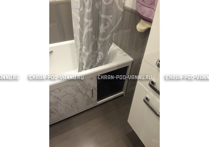 Раздвижной экран EUROPLEX Комфорт серый мрамор – купить по цене 6250 руб. в интернет-магазине в городе Иваново картинка 4