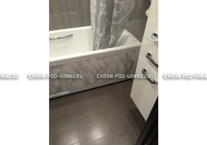 Раздвижной экран EUROPLEX Комфорт серый мрамор – купить по цене 6250 руб. в интернет-магазине в городе Иваново картинка 3