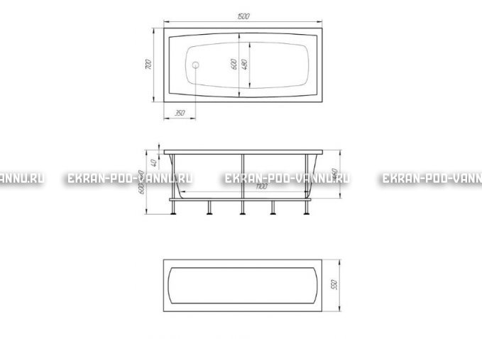 Акриловая ванна 1MarKa Melora 150x70 – купить по цене 12300 руб. в интернет-магазине в городе Иваново картинка 4