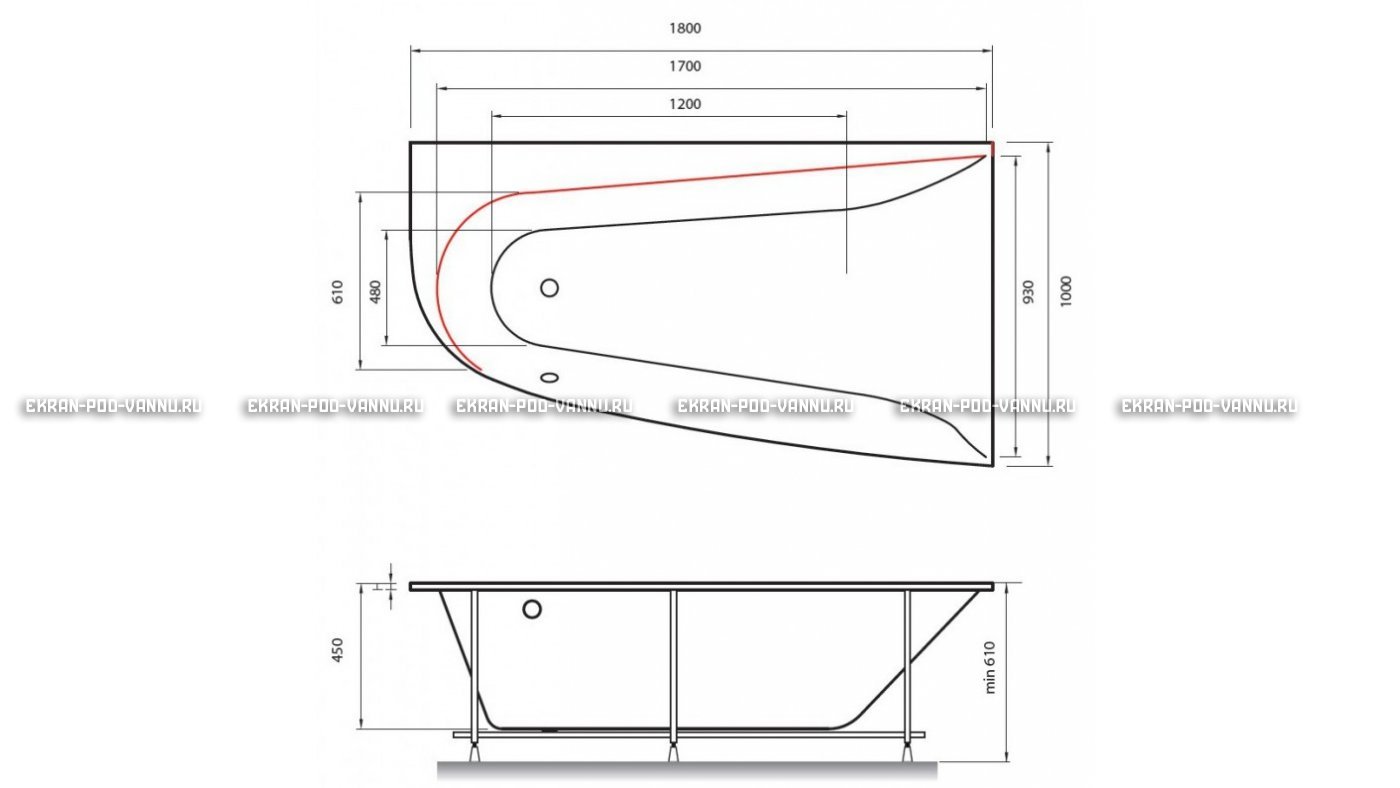 Акриловая ванна Vayer Boomerang 180x100 – купить по цене 53030 руб. в интернет-магазине в городе Иваново картинка 13