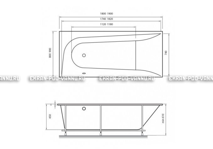 Акриловая ванна Vayer Boomerang 180x80 – купить по цене 43210 руб. в интернет-магазине в городе Иваново картинка 4