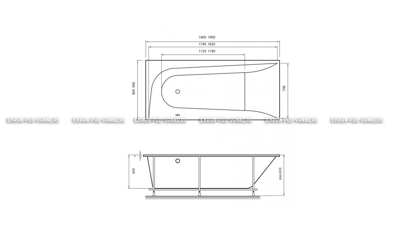 Акриловая ванна Vayer Boomerang 190x90 – купить по цене 53050 руб. в интернет-магазине в городе Иваново картинка 15